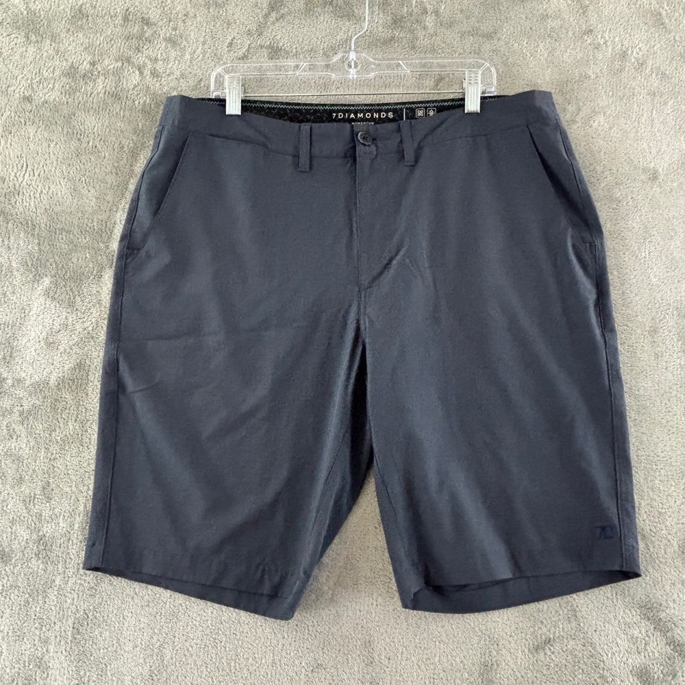 7 Diamonds Momentum Performance Hybrid Shorts Mens 36‎ Charcoal Gray Stretch